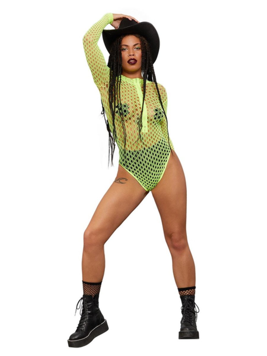 Fever Long Sleeve Zipped Bodystocking