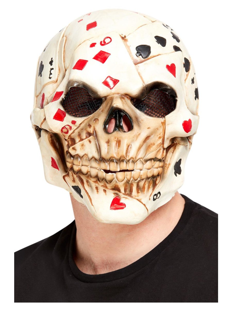Poker Face Skull Overhead Mask