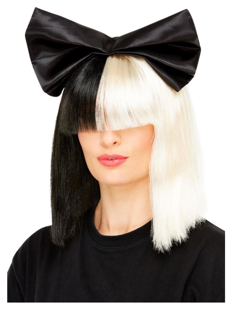 Two Tone Popstar Wig, Black & White