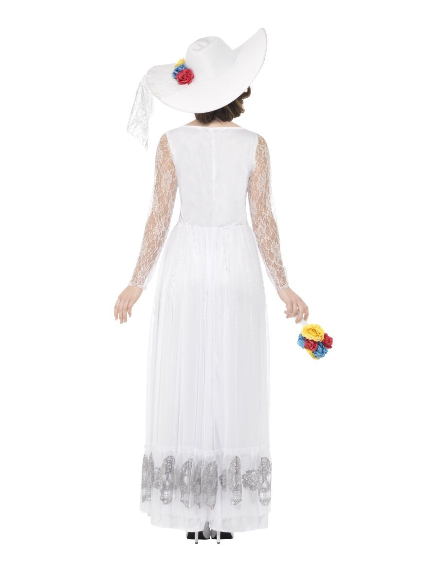 Day of the Dead Skeleton Bride Costume, White Alternative View 2.jpg