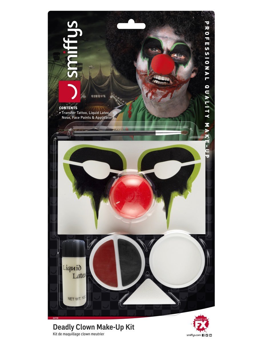 Deadly Clown Make-Up Kit, with Transfer Tattoo Alternative View 6.jpg