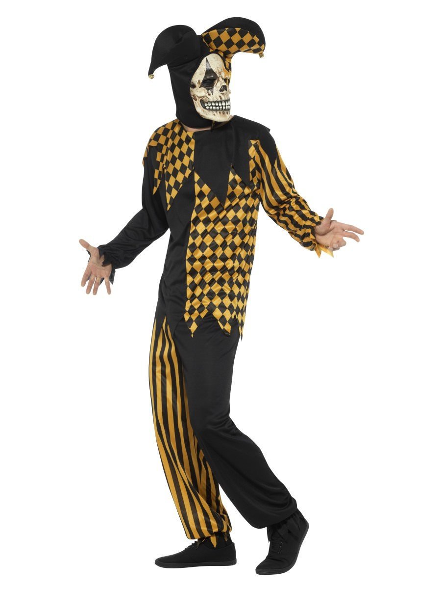 Evil Court Jester Costume, Black & Gold Alternative View 1.jpg
