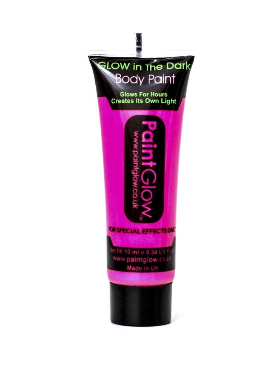 Glow in the Dark Body Paint, Pink, 10ml