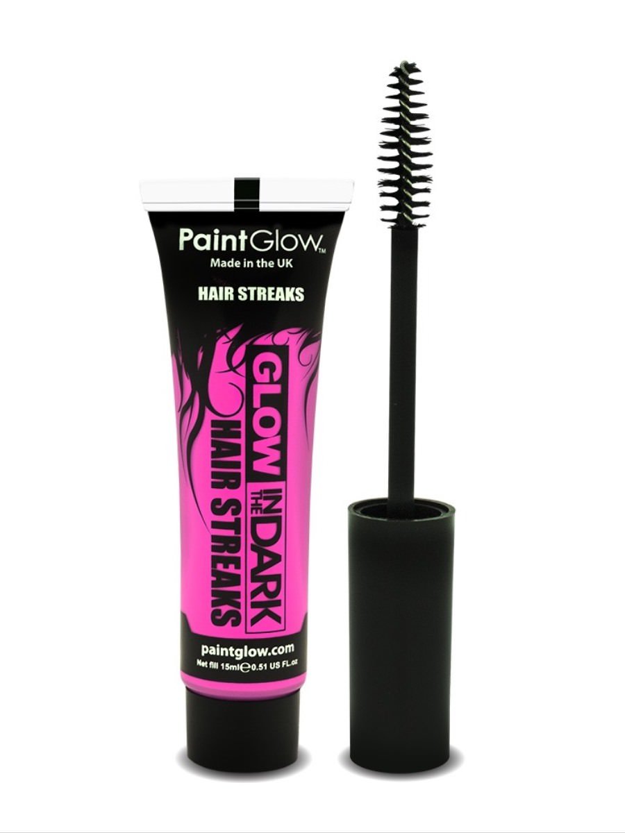 Glow in the Dark Hair Streaks, Pink, 15ml