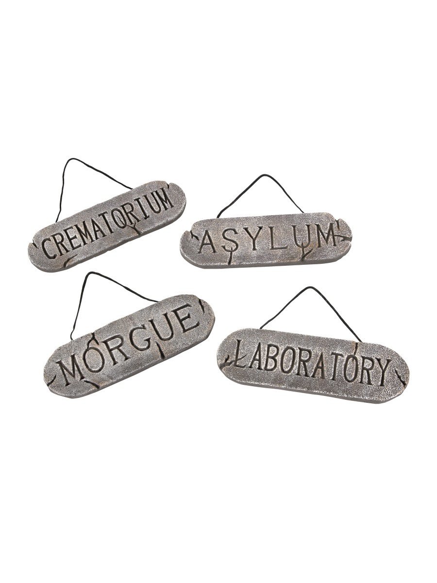 Hanging Halloween Signs, Set of 4