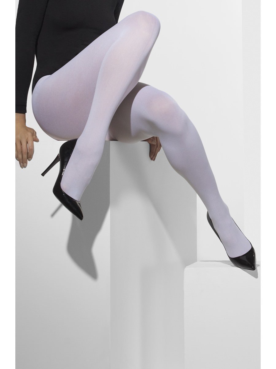Opaque Tights, White Alternative View 1.jpg