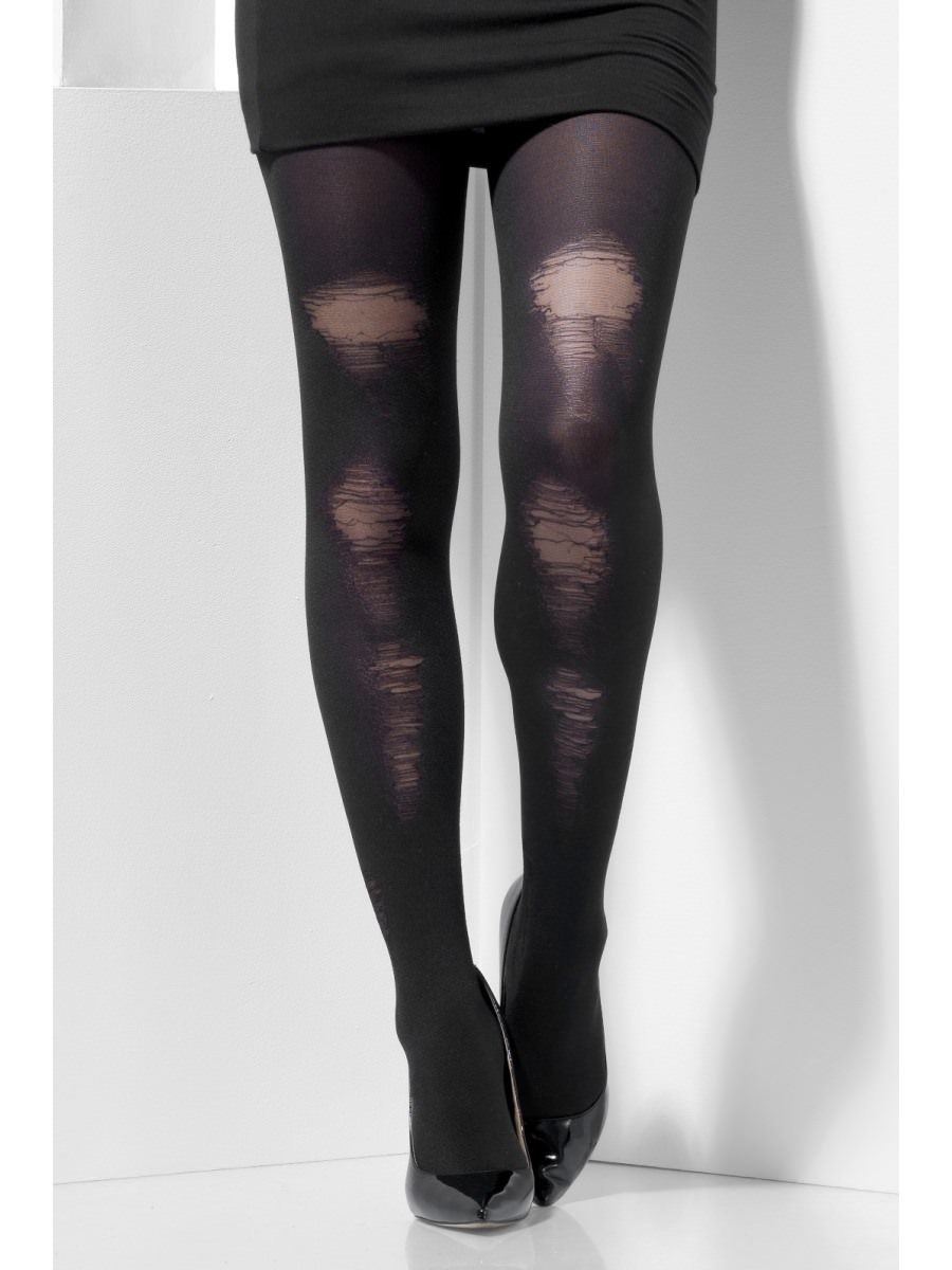 Opaque Tights, White, with Blood Splatter