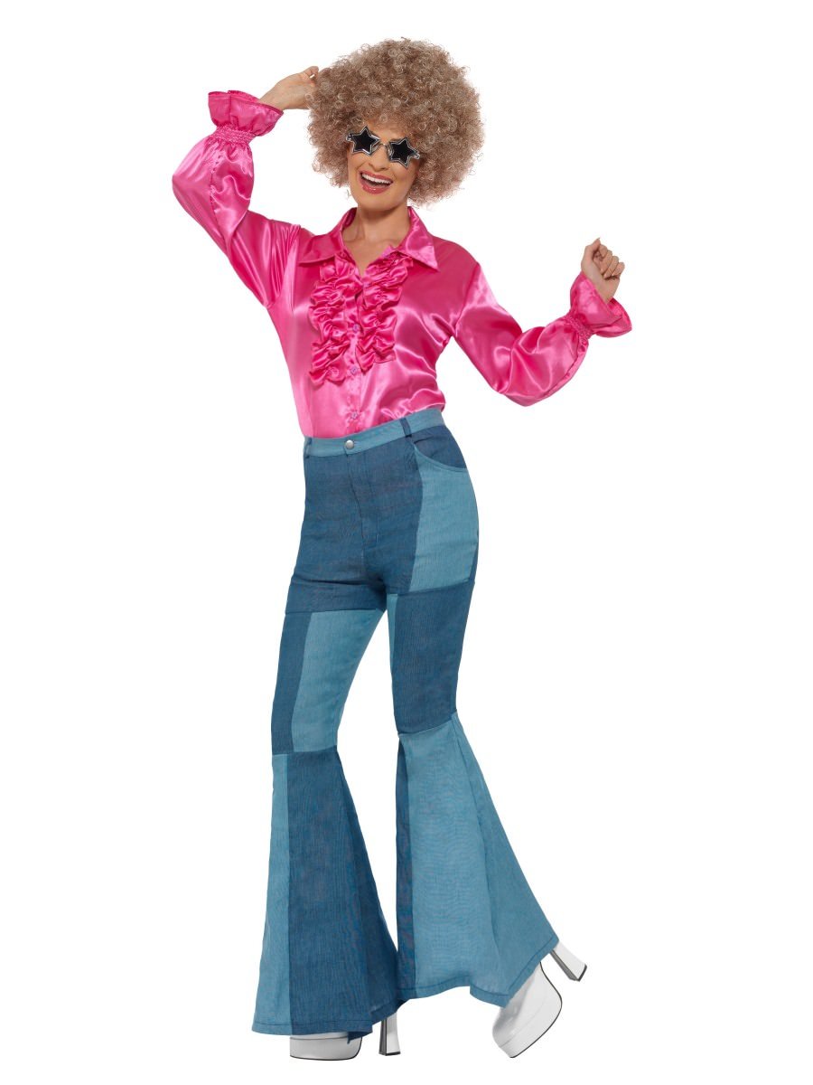 Satin Ruffle Shirt, Ladies, Pink Alternative View 1.jpg