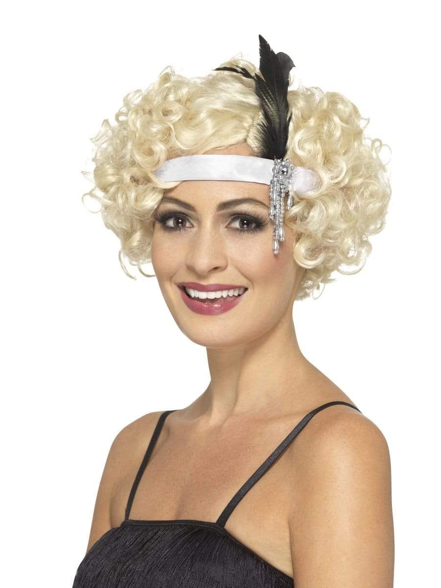 White Satin Charleston Headband