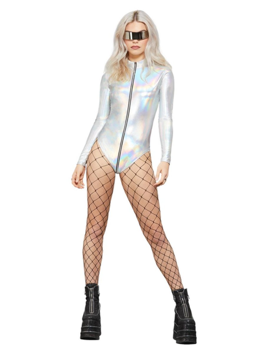 Fever Miss Whiplash Mirror Holographic Bodysuit