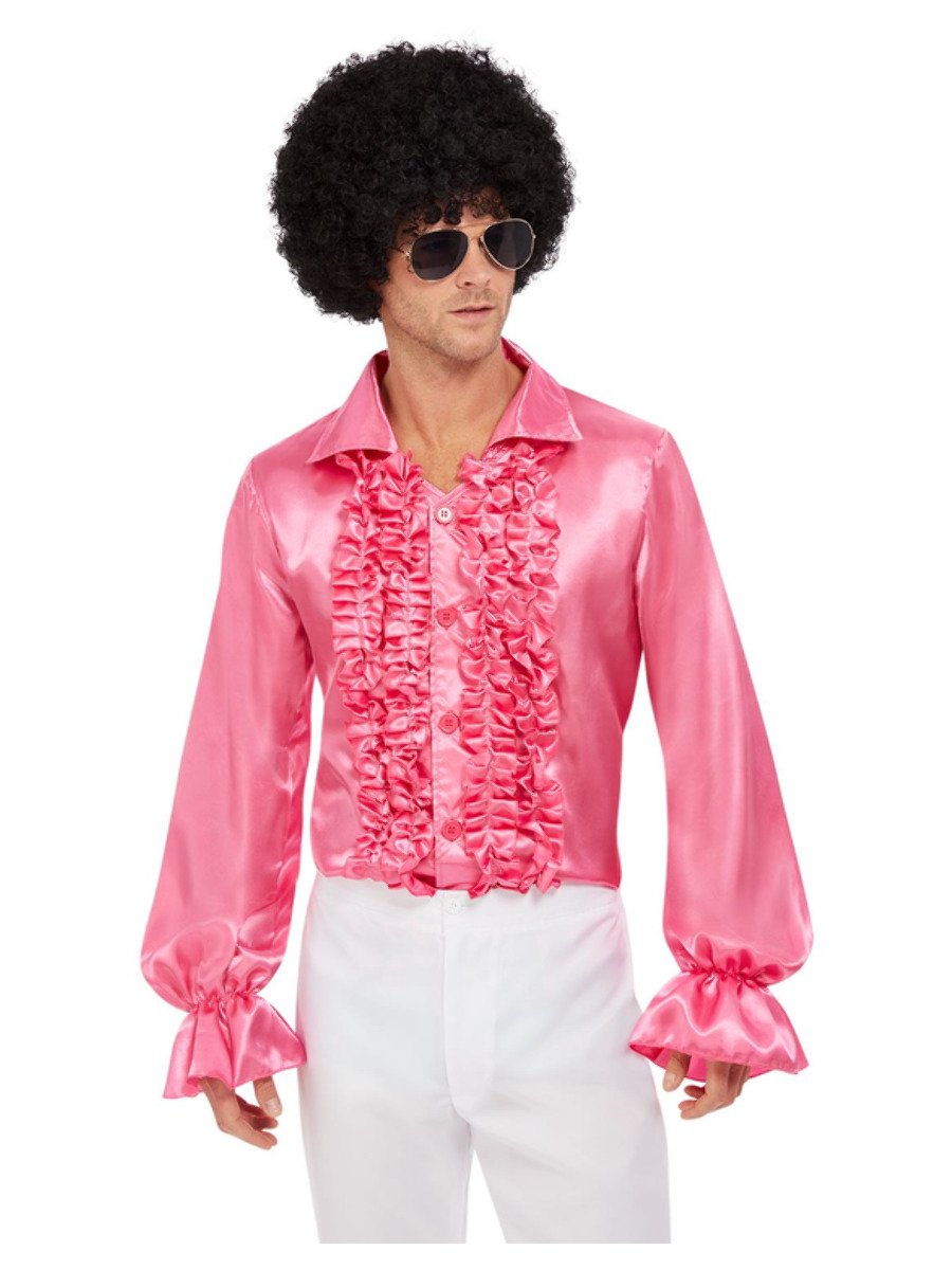 60s Ruffled Shirt, Hot Pink Alt1
