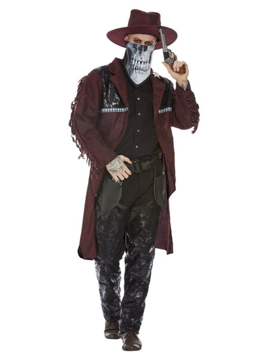 Deluxe Dark Spirit Western Cowboy Costume, Burgundy