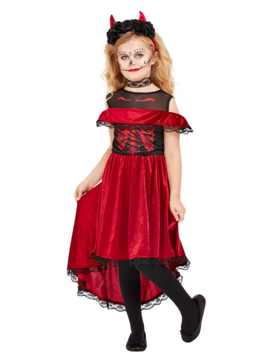 Girls Day of the Dead Devil Costume