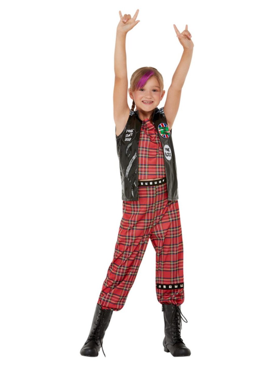 Girls 90s Punk Rocker Costume Alt1