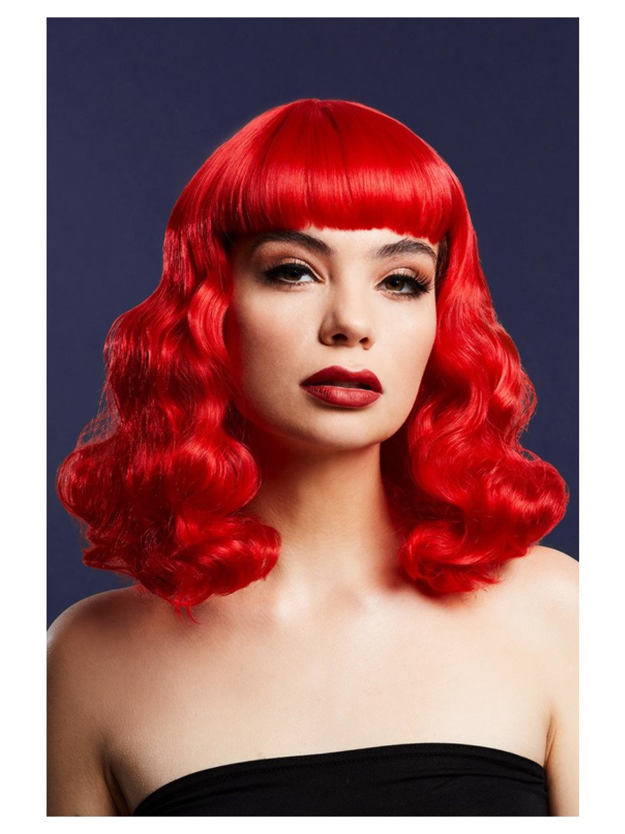 Fever Bettie Wig with Short Fringe, Red