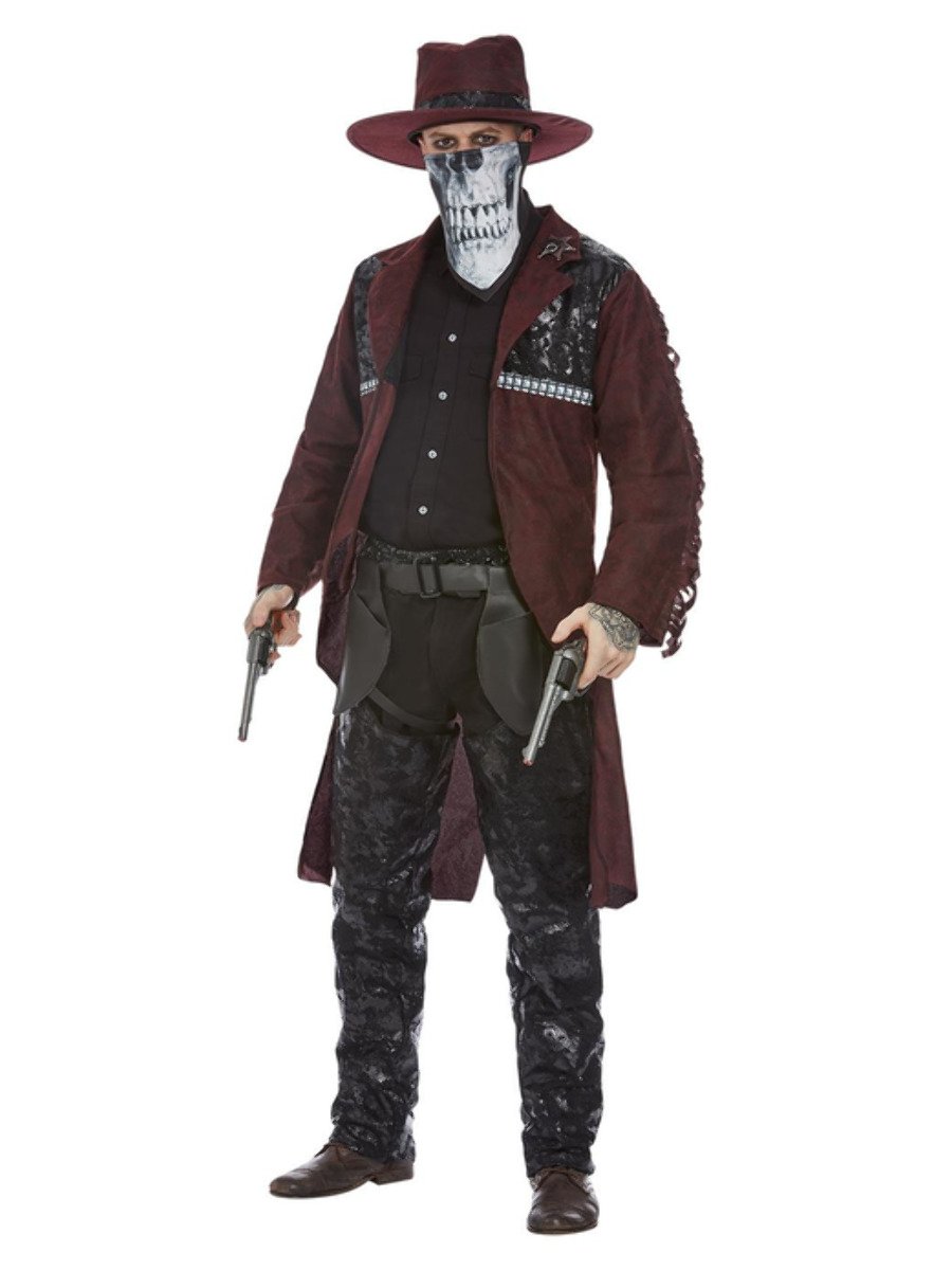 Deluxe Dark Spirit Western Cowboy Costume, Burgundy Alternate