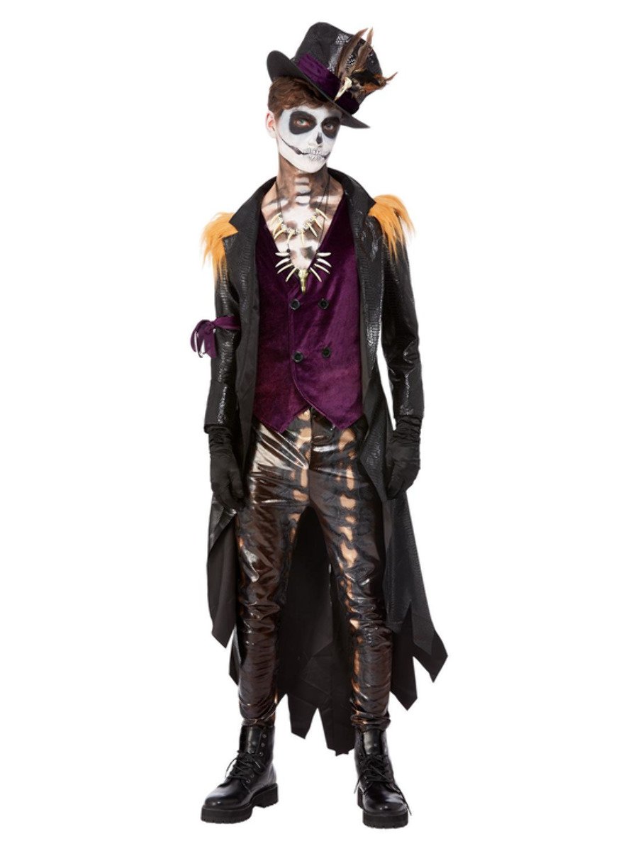 Deluxe Voodoo Witch Doctor Costume, Black & Purple Alternate