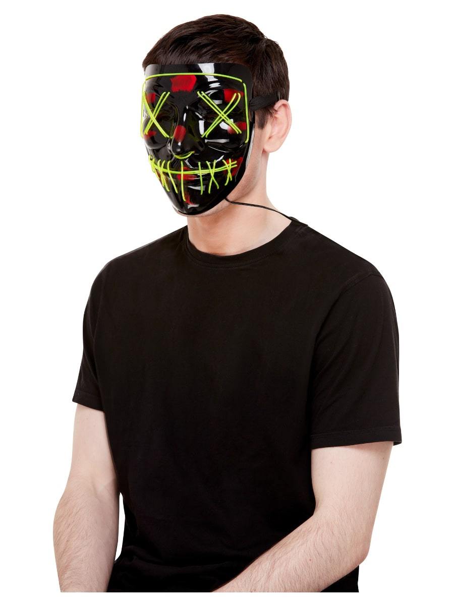 Light Up Neon Green Stitch Face Mask Alternative Image