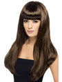 Babelicious Wig, Brown, Long, Straight with Fringe
