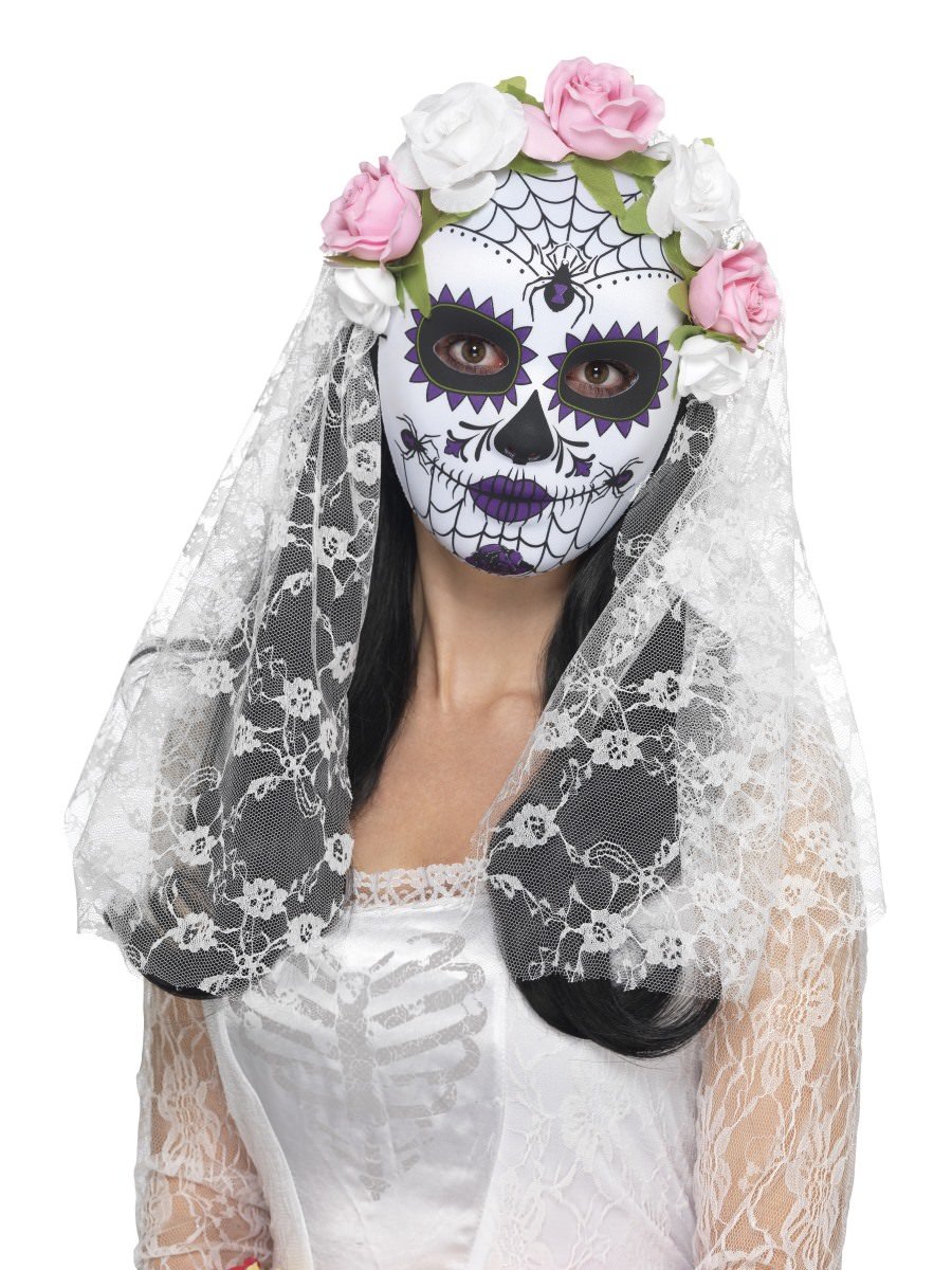 Day of the Dead Bride Mask, Full Face
