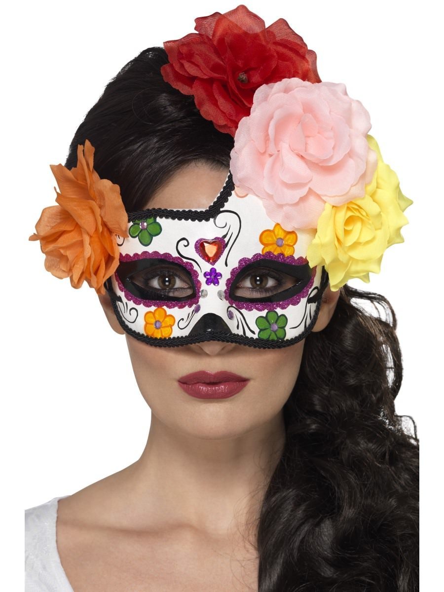 Day of the Dead Crescent Eyemask, Multi-Coloured