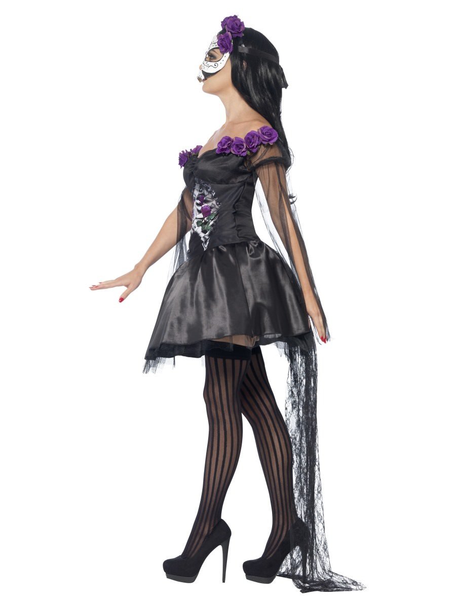 Day of the Dead Senorita Costume, with Printed Top Alternative View 1.jpg