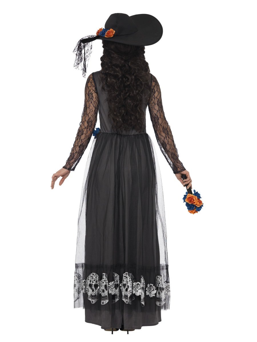 Day of the Dead Skeleton Bride Costume, Black Alternative View 2.jpg