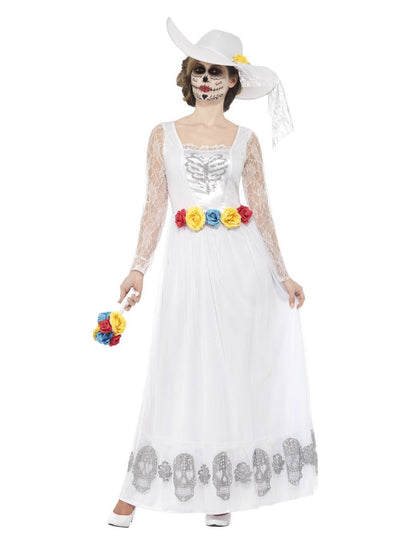 Day of the Dead Skeleton Bride Costume, White