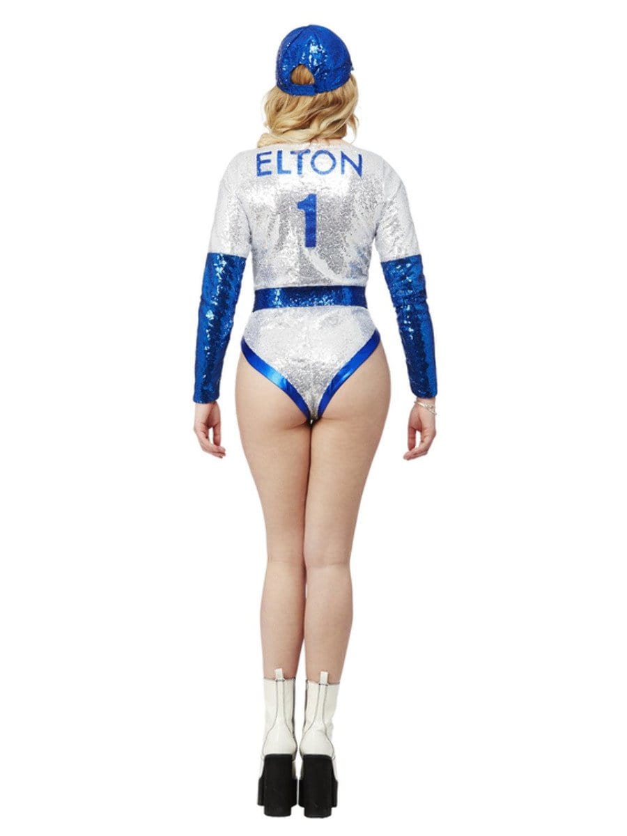Elton John Deluxe Sequin Ladies Baseball Costume Back