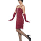 Flapper Costume, Burgundy Red, with Short Dress Alternative View 1.jpg