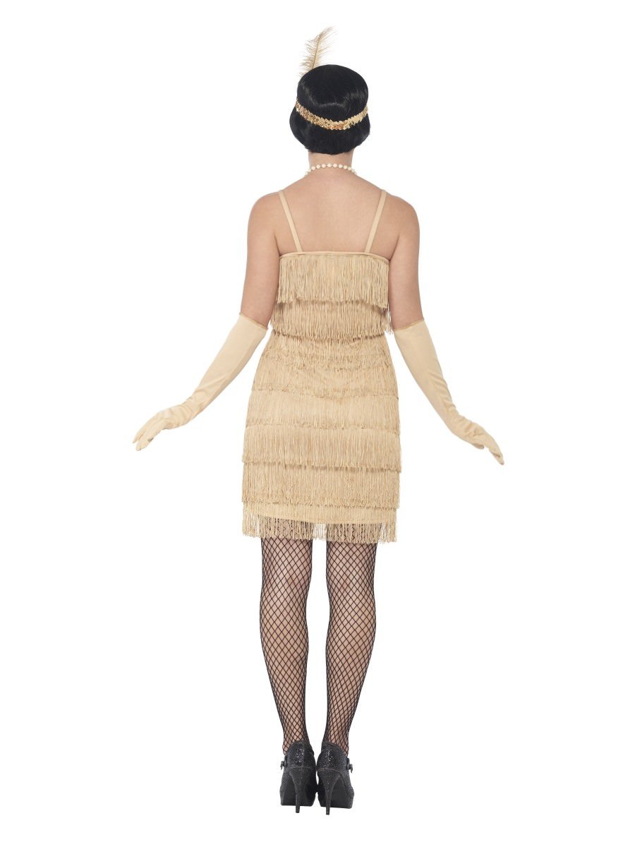 Flapper Costume, Gold, with Short Dress Alternative View 2.jpg