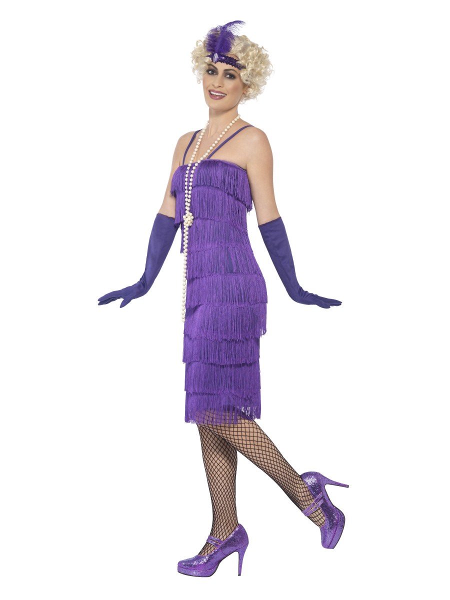 Flapper Costume, Purple, with Long Dress Alternative View 1.jpg