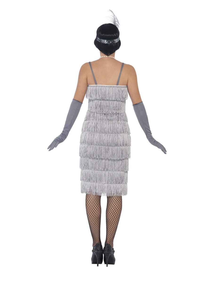 Flapper Costume, Silver, with Long Dress Alternative View 2.jpg