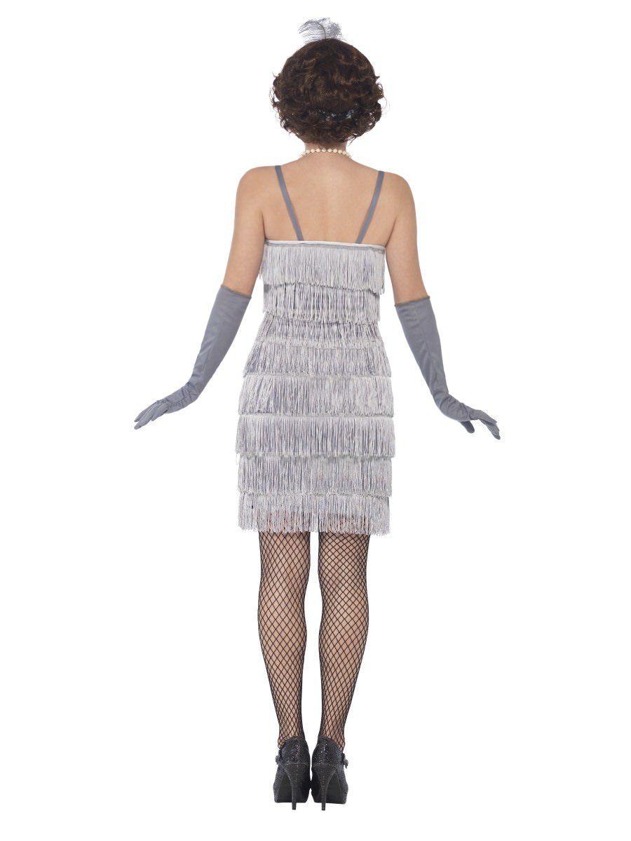 Flapper Costume, Silver, with Short Dress Alternative View 2.jpg