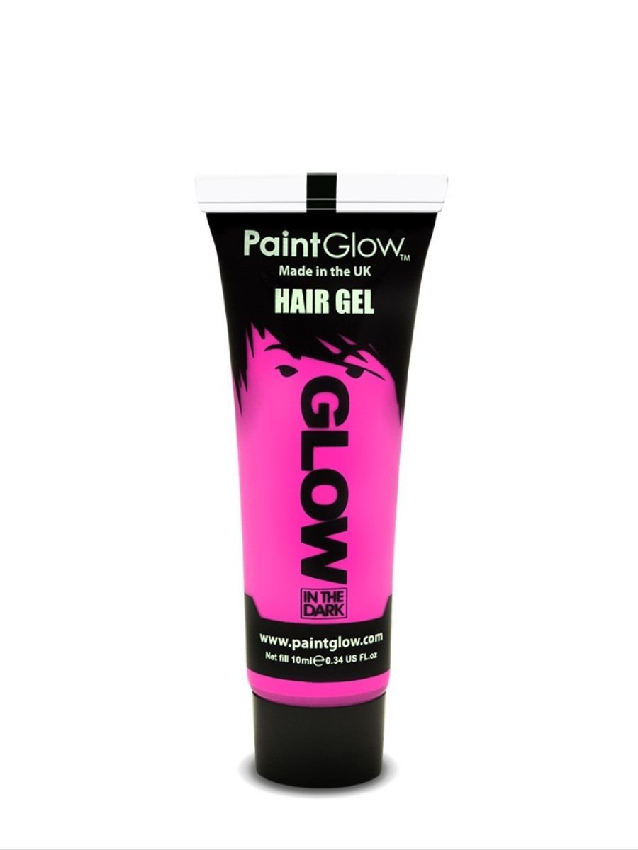 Glow in the Dark Hair Gel, Pink, 10ml