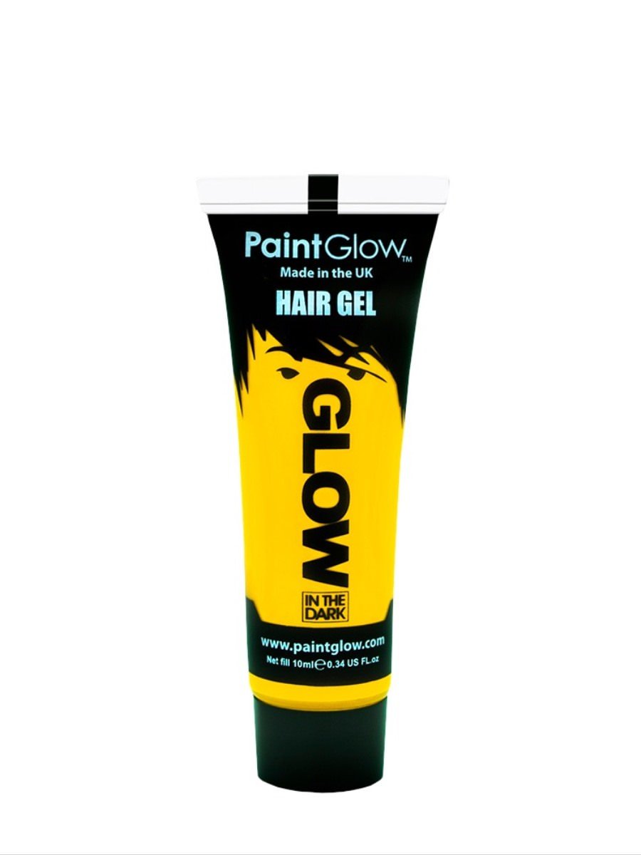 Glow in the Dark Hair Gel, Yellow, 10ml