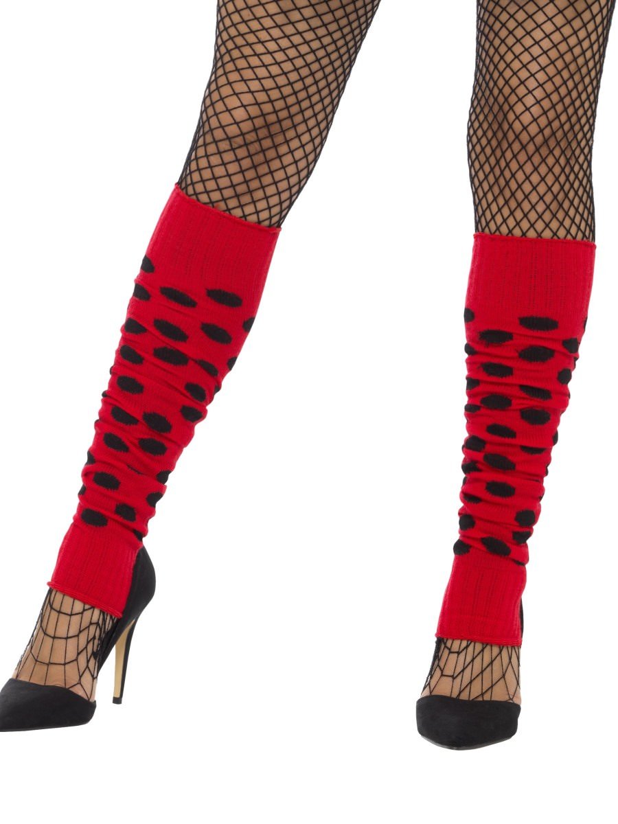 Legwarmers, Black & Red, Spotted
