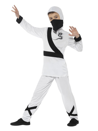 Ninja Assassin Costume, White & Black