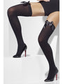 Opaque Hold-Ups, Black, with Black Bows