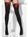 Opaque Hold-Ups, Black, with Red Bows