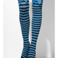 Opaque Hold-Ups, Blue & Black, Striped with Bows Alternative View 2.jpg