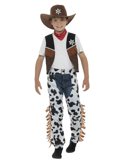 Texan Cowboy Costume, Child, Brown & Black