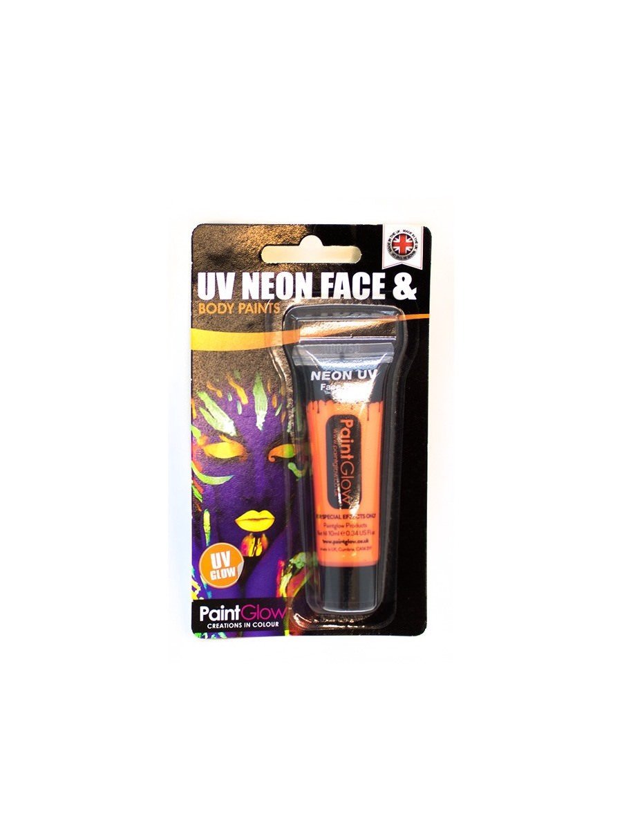 UV Face & Body Paint, Orange, 10ml, Blister Pack