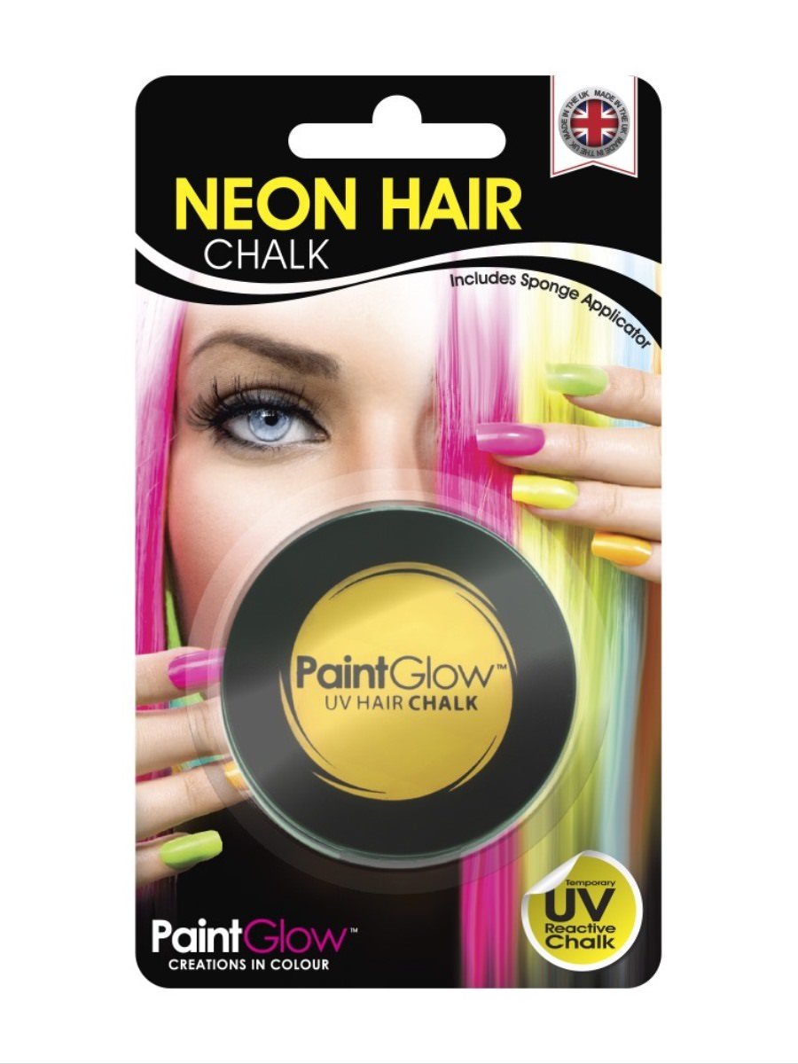 UV Hair Chalk, Yellow, Blister Pack