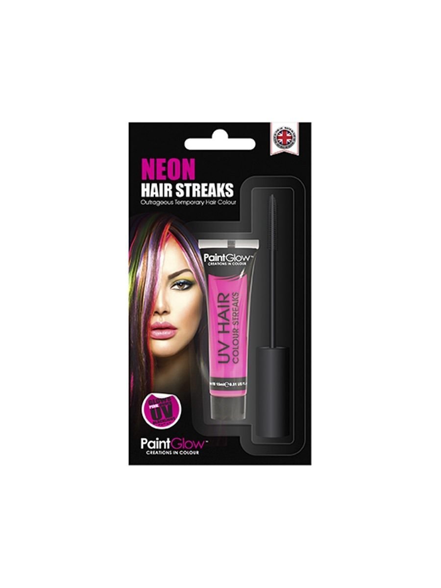 UV Hair Colour Streaks, Pink, 15ml, Blister Pack