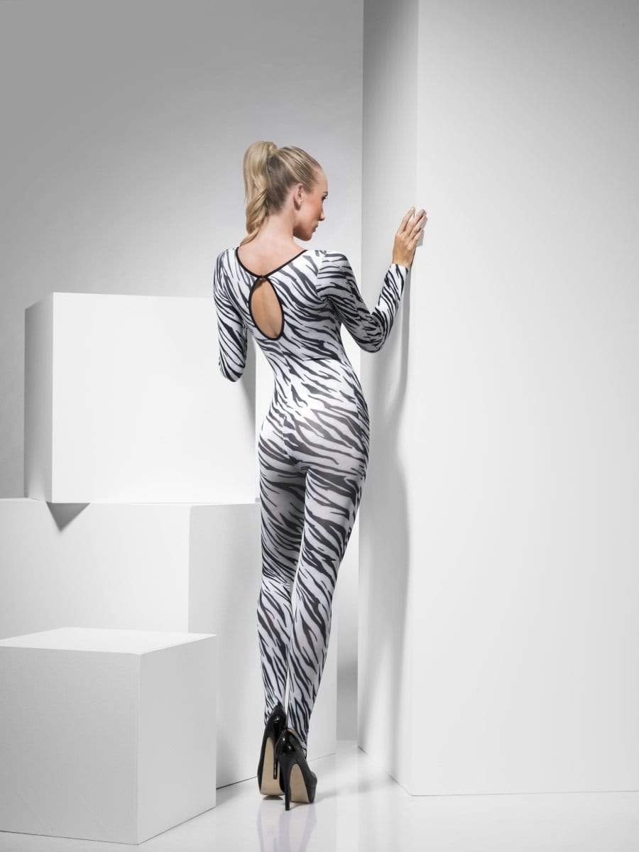 Zebra Print Bodysuit, Black & White Alternative View 2.jpg